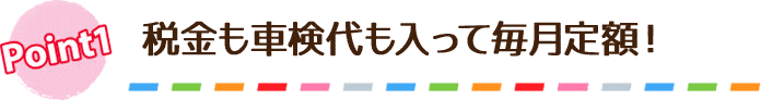 税金も車検代も入って毎月定額!